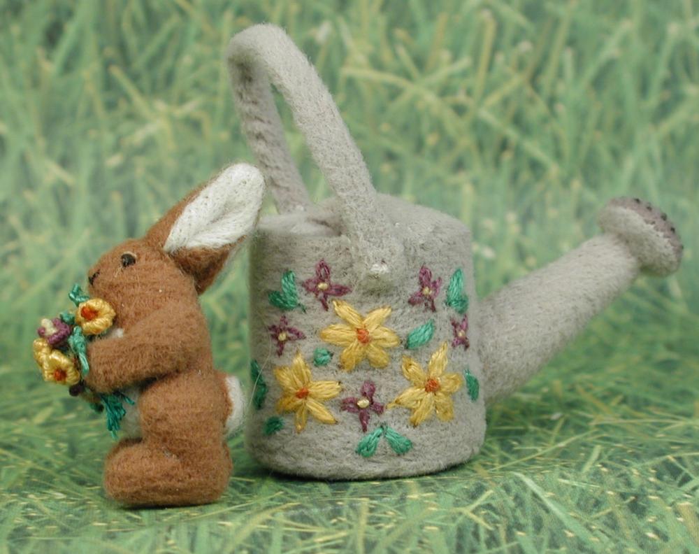 A Tiny Fabric Bunny's New Garden Home