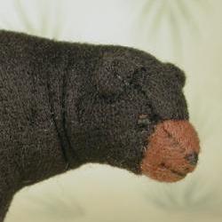 3" Fabric Black Bear  Soft Sculpture Miniature