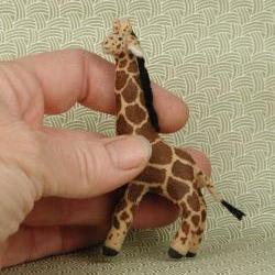Miniature hand painted fabric GIRAFFE